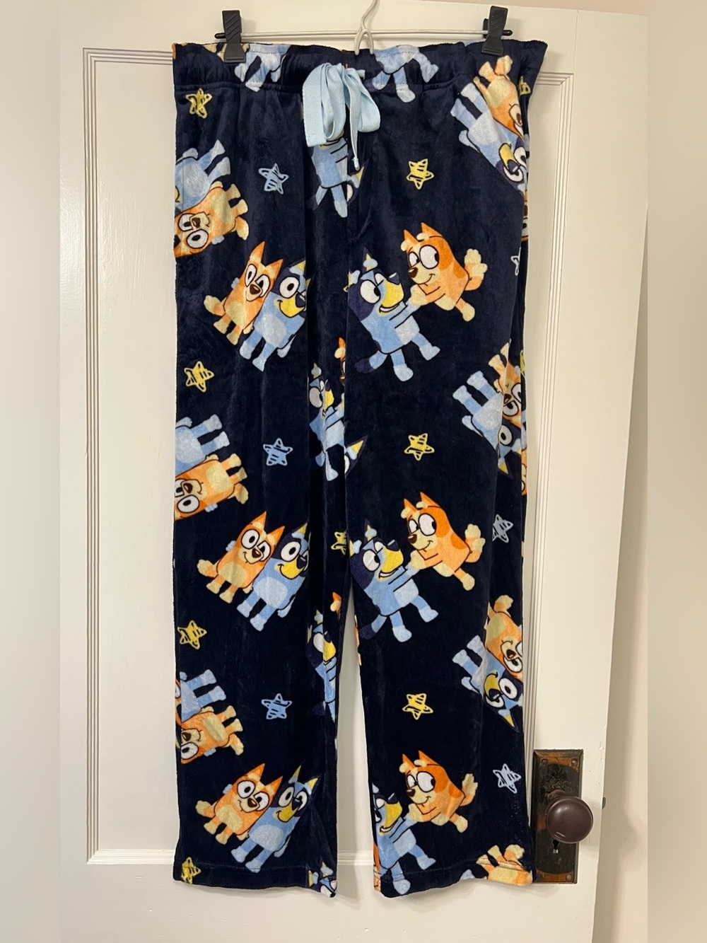 Plush Navy Bluey Character Lounge Adult Pajama Pants XL